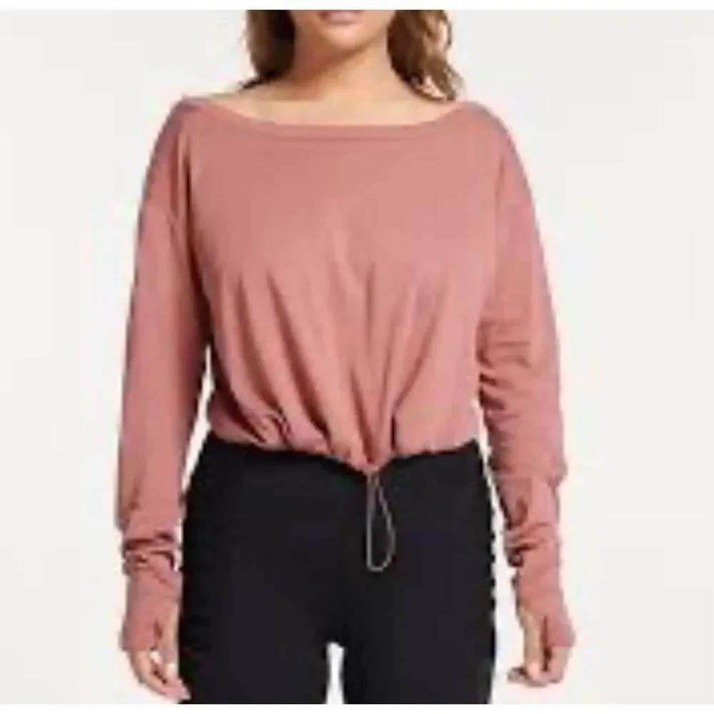 FLX urban commuter cinch hem cropped long sleeve top size small